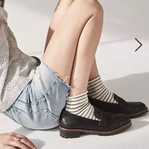 Madewell The Corinne Lugsole Leather Loafer in True Black size 7.5 Chunky